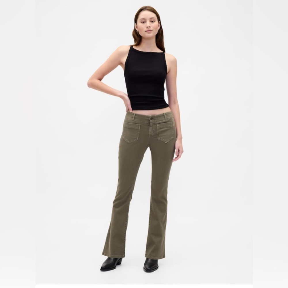 Gap olive green flare pants size 4